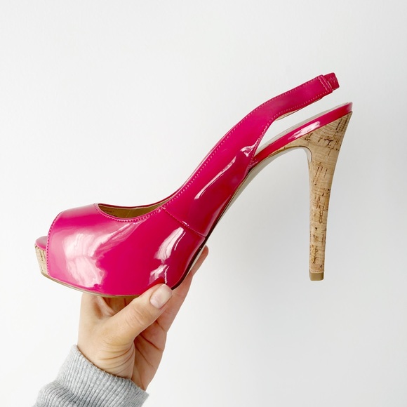 ✨NEVER WORN✨ Guess | Patent Pink, Sling Back Heels, Size 8.5 - Picture 2 of 9